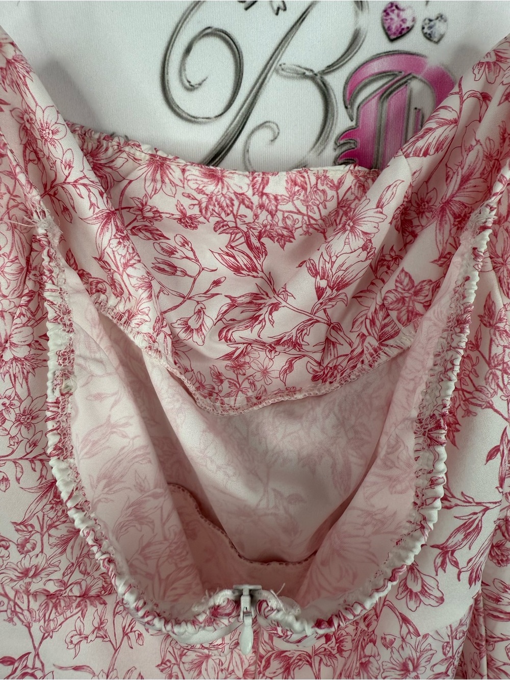 SHEIN dress ruffles frills flowers two tone Pink Floral Ruffled Mini Dress - Picture 10 of 12